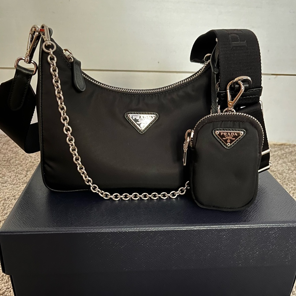 NEW Prada 2005 Reedition Nylon Bag in Black